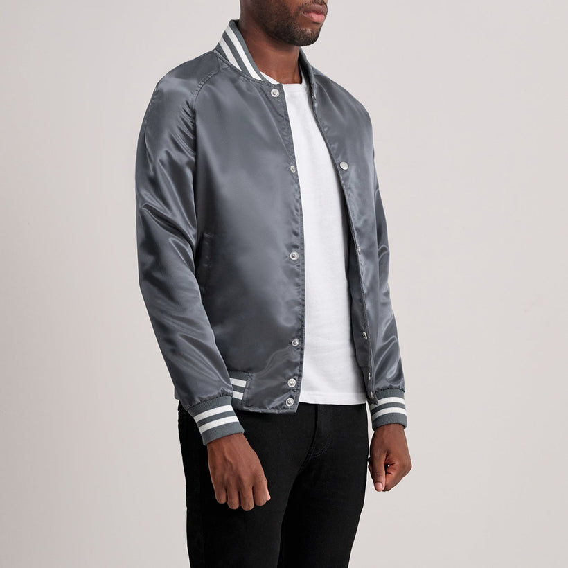 Xander Grey Varsity Läderjacka för Herr