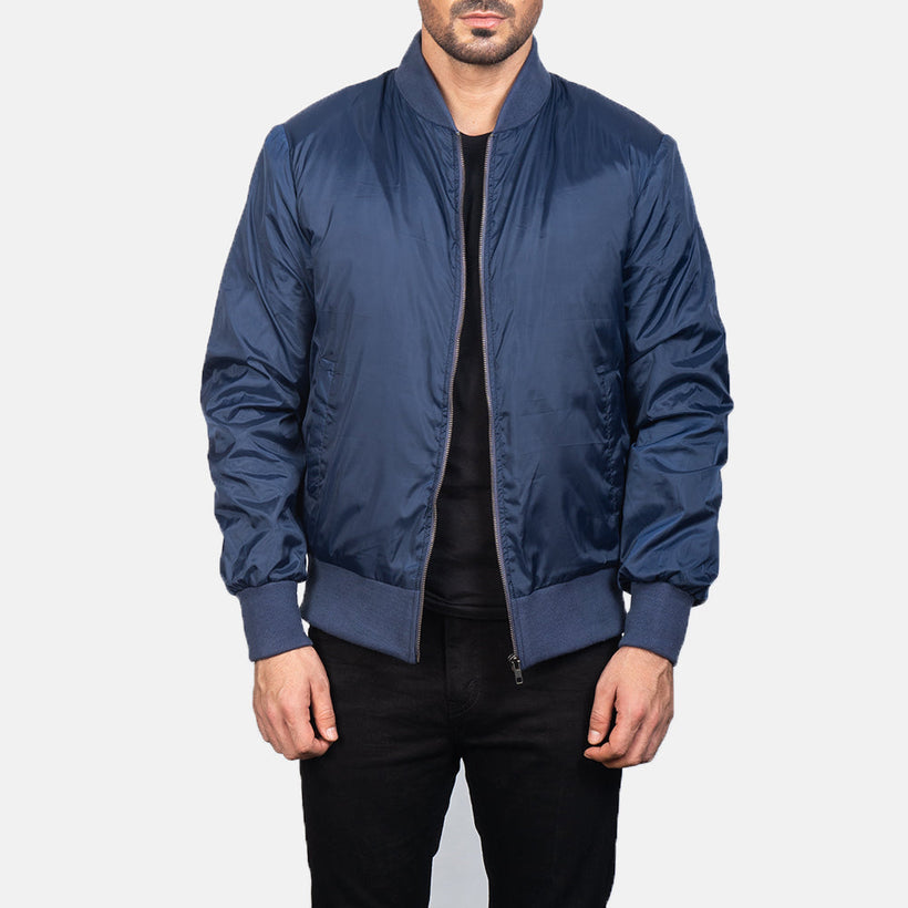 Zack Blue Bomberjacka i Läder för Herr